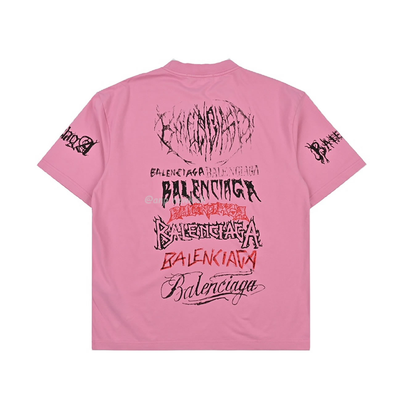 Balenciaga 24ss Gothic Printed Short Sleeves T Shirt (2) - newkick.vip